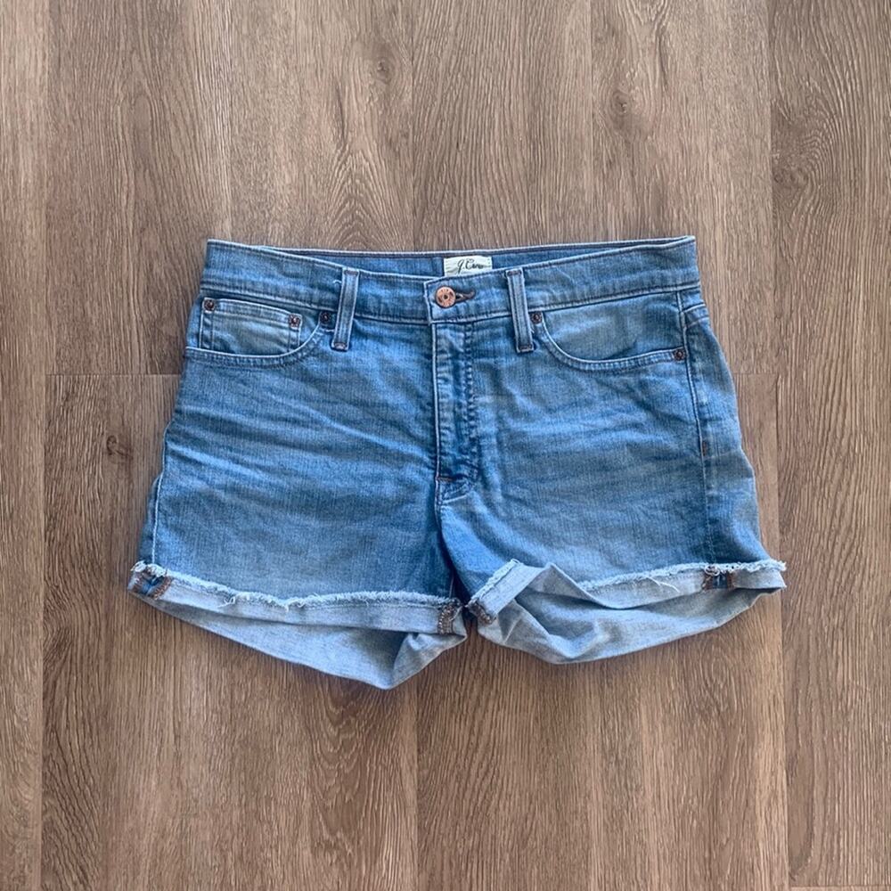 J.Crew Mid Rise Light Wash Denim Shorts Size 27
